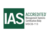 Certificado con el logotipo de IAS Accredited que respalda la acreditación del organismo emisor conforme a estándares internacionales.